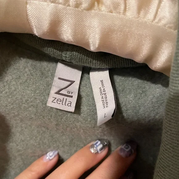 Z by Zella green shooting star drape‎ collar cardigan in green agave - large - Picture 4 of 5